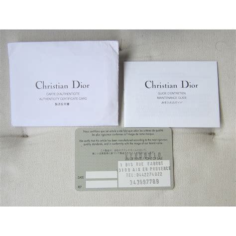 dior bag authenticity card|christian Dior authentication.